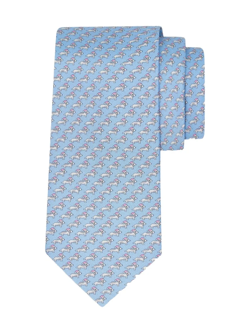 Ferragamo Men's Dachshund-Print Silk Tie