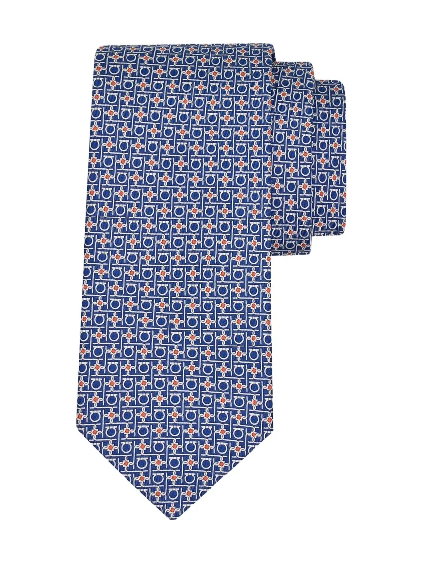 Ferragamo Men's Gancini-Print Silk Tie