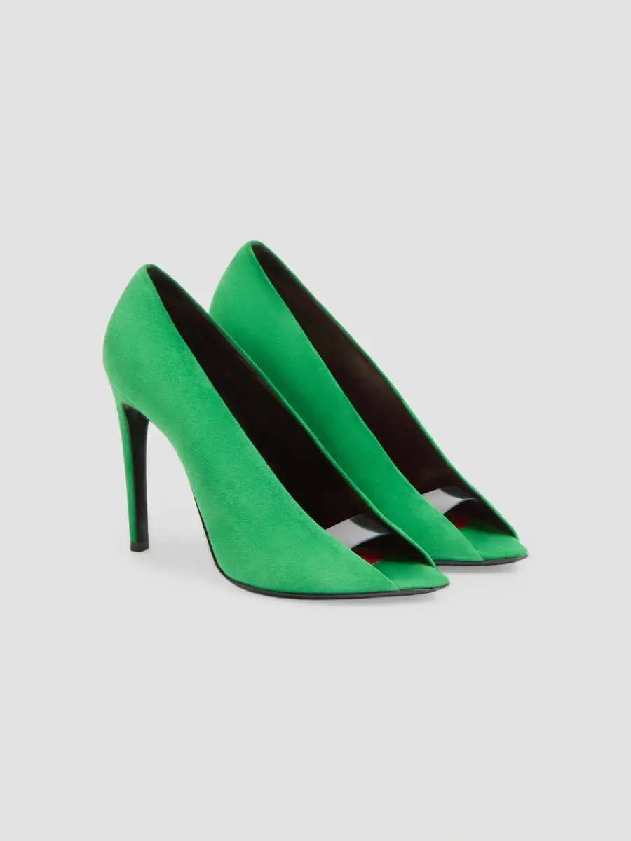 Valentino Open Toe 105MM Revele Suede Pumps | Thumbnail 2