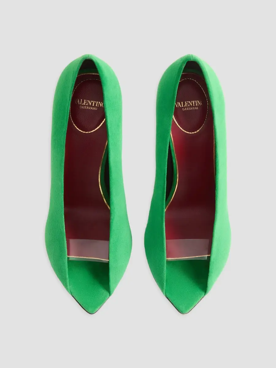 Valentino Open Toe 105MM Revele Suede Pumps | Thumbnail 4