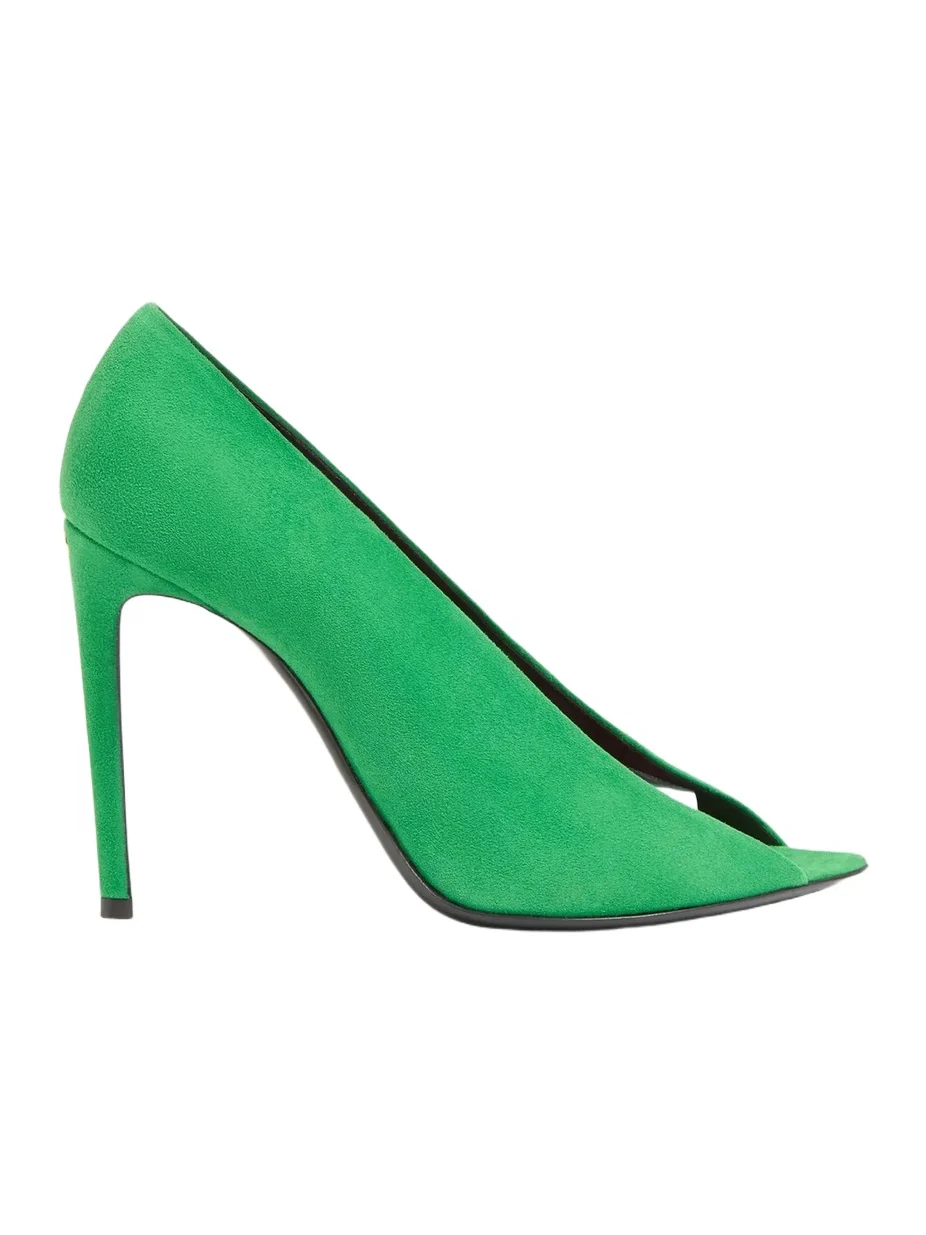 Valentino Open Toe 105MM Revele Suede Pumps