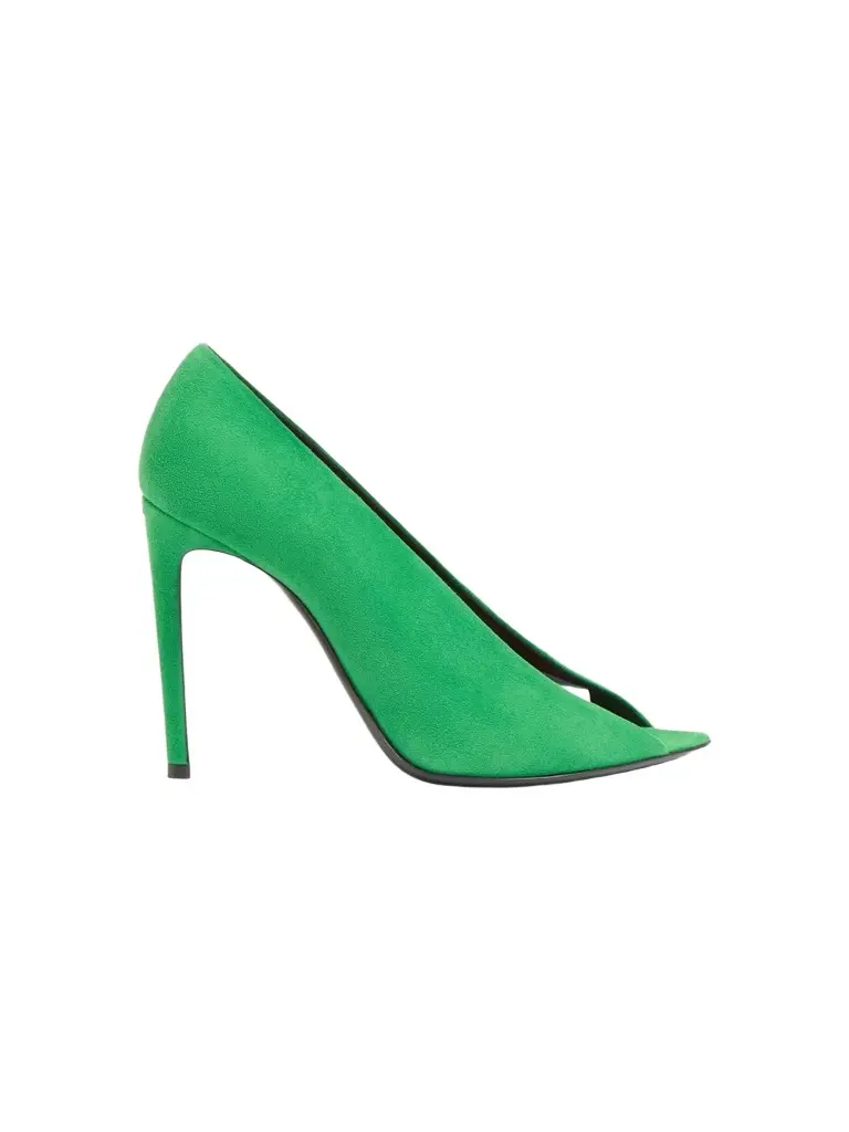 Valentino Open Toe 105MM Revele Suede Pumps