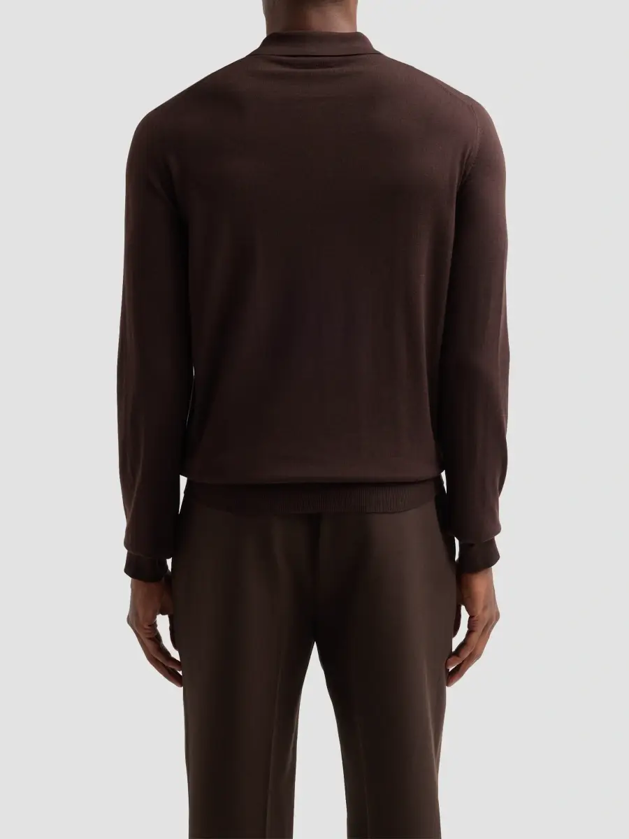 Slowear Men's Wool Knit Polo Shirt | Thumbnail 3 Slowear Men's Wool Knit Polo Shirt | Thumbnail 3