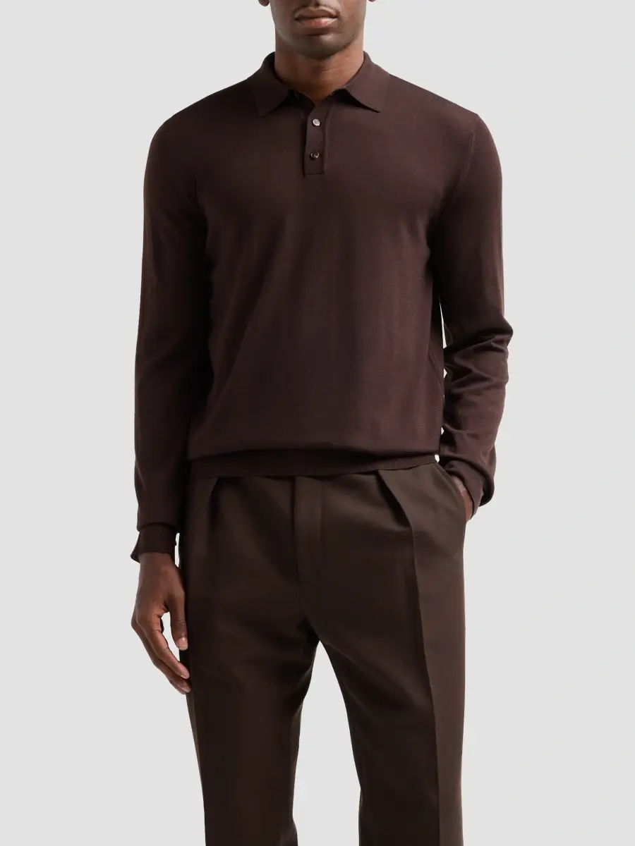 Slowear Men's Wool Knit Polo Shirt | Thumbnail 4 Slowear Men's Wool Knit Polo Shirt | Thumbnail 4