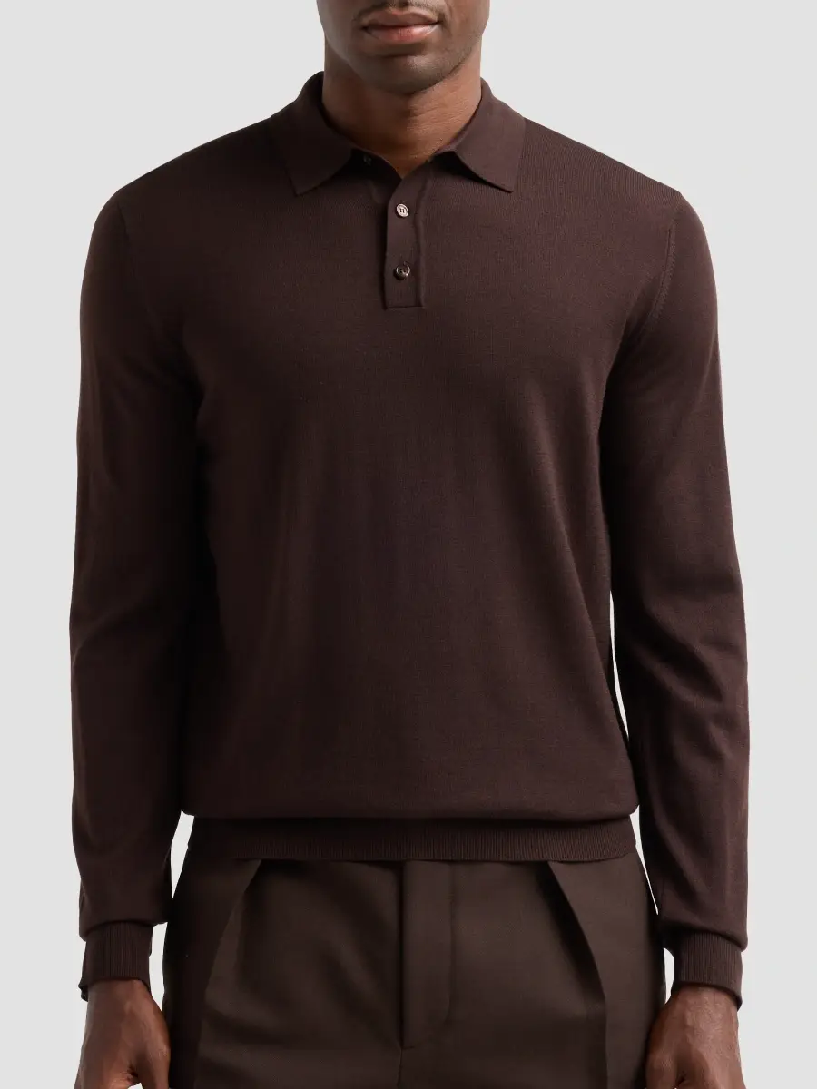 Slowear Men's Wool Knit Polo Shirt | Thumbnail 5 Slowear Men's Wool Knit Polo Shirt | Thumbnail 5