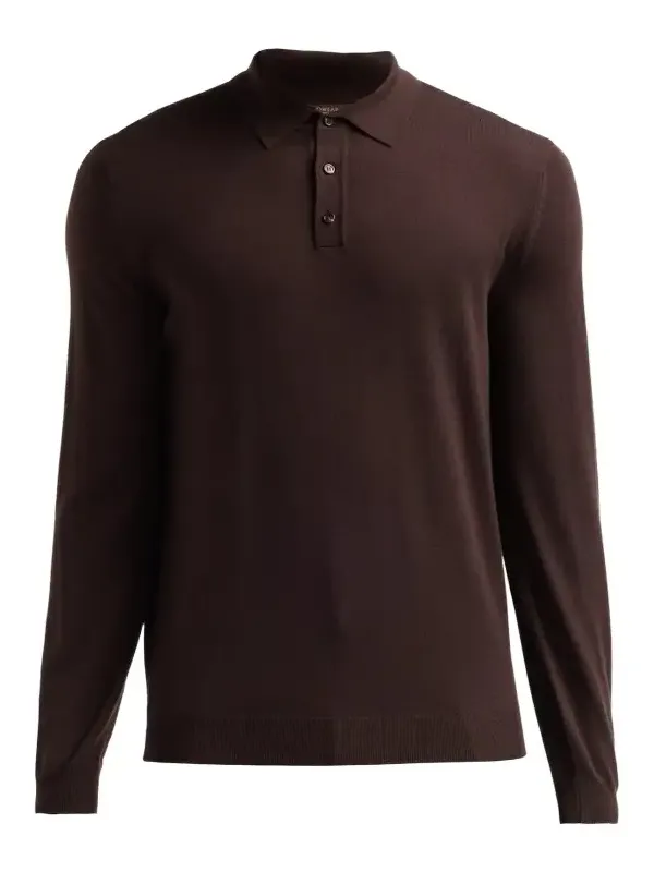 Men's Wool Knit Polo Shirt