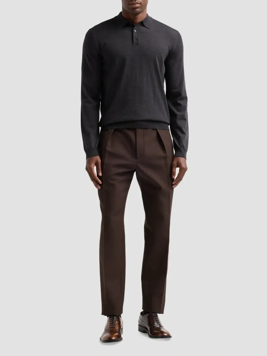 Slowear Men's Wool Knit Polo Shirt | Thumbnail 2