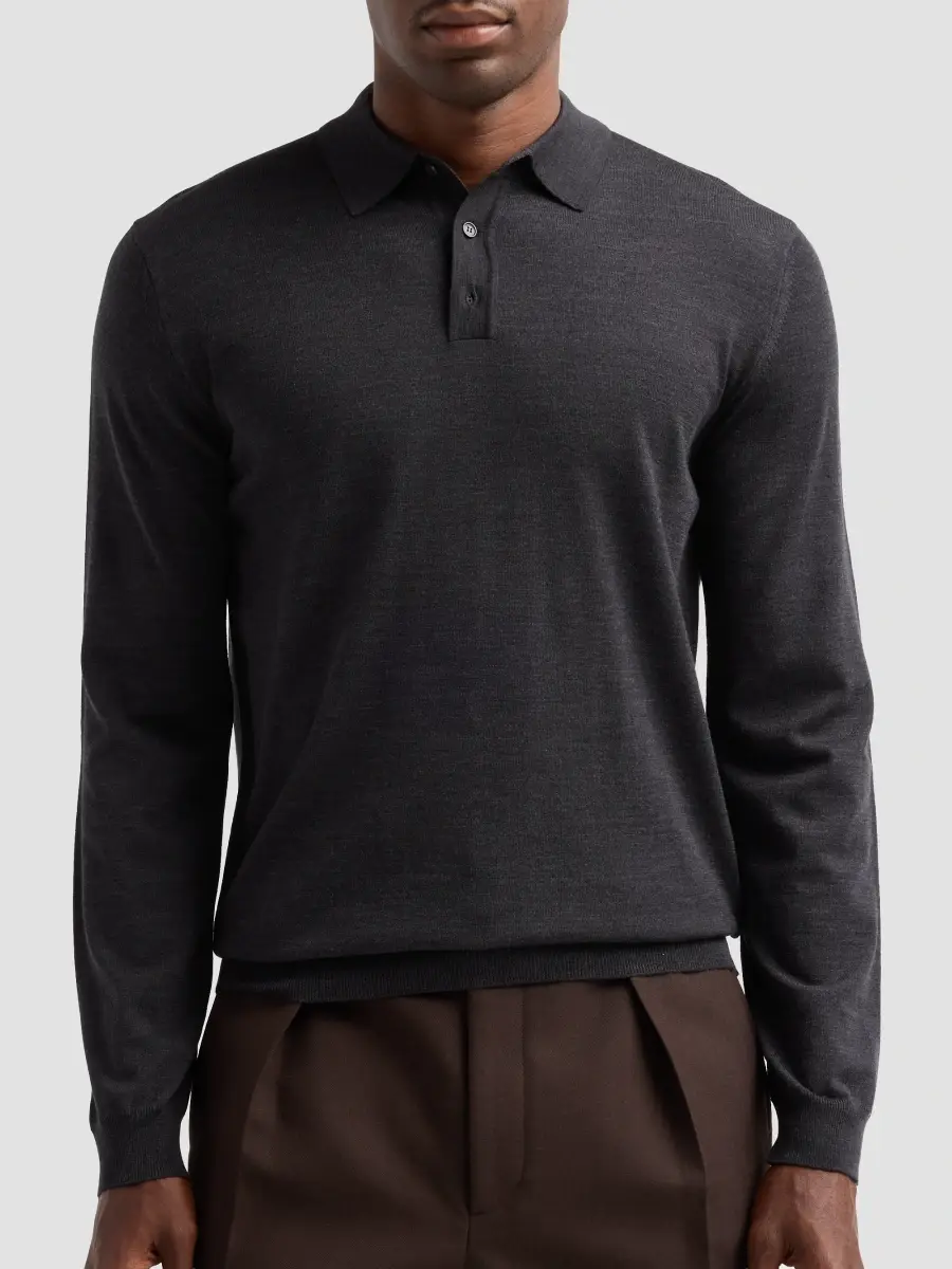 Slowear Men's Wool Knit Polo Shirt | Thumbnail 5