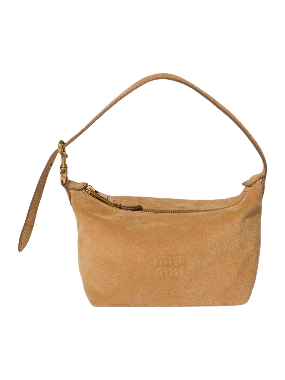 Miu Miu Women's Suede Pouch Top Handle Bag