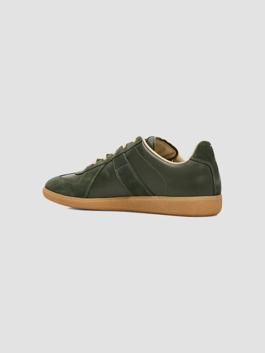 Maison Margiela Men's Men's Replica Leather & Suede Sneakers - Forest Green | Thumbnail 4 Maison Margiela Men's Men's Replica Leather & Suede Sneakers - Forest Green | Thumbnail 4