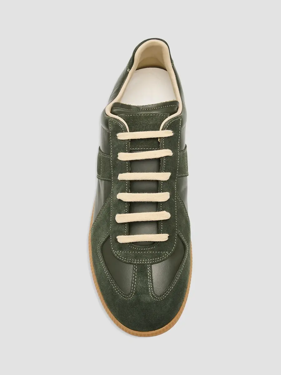 Maison Margiela Men's Men's Replica Leather & Suede Sneakers - Forest Green | Thumbnail 6 Maison Margiela Men's Men's Replica Leather & Suede Sneakers - Forest Green | Thumbnail 6