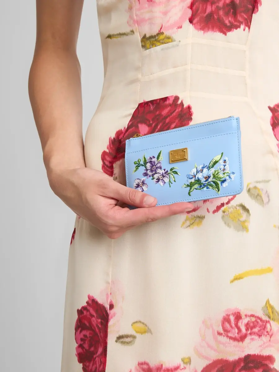 Dolce & Gabbana Women's Floral Leather Card Case | Thumbnail 2