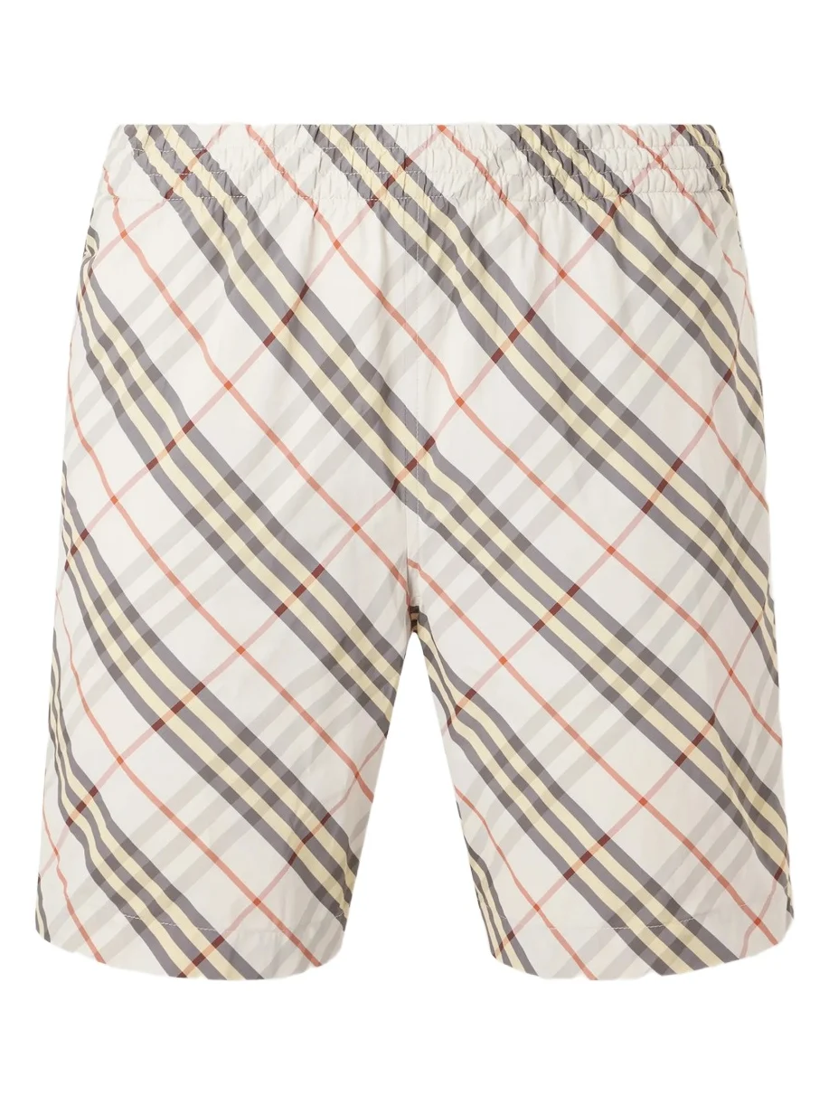 Burberry Treston Straight-Leg Mid-Length Checked Swim Shorts - Men