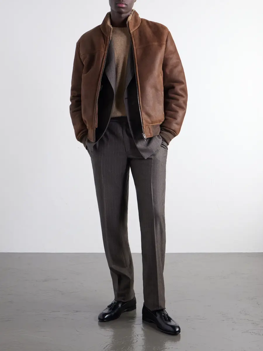 Canali Shearling-Lined Full-Grain Leather Jacket - Men | Thumbnail 2 Canali Shearling-Lined Full-Grain Leather Jacket - Men | Thumbnail 2