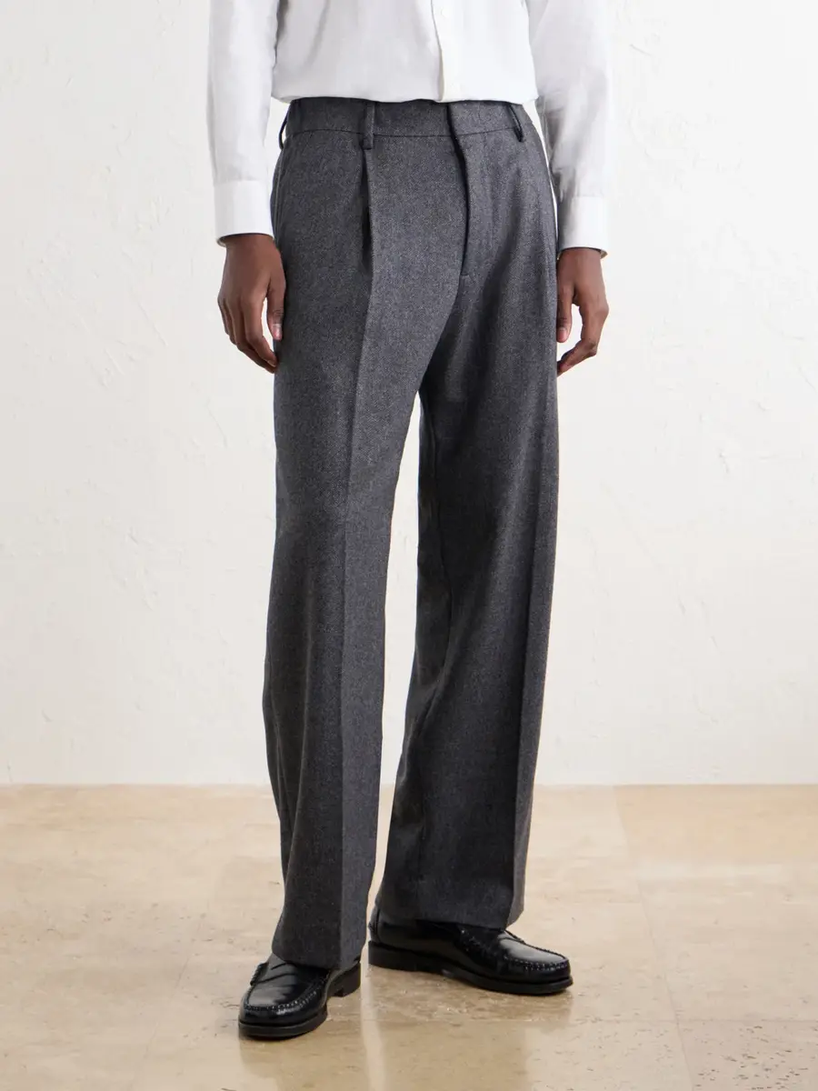 NN07 Kay 10073 Straight-Leg Pleated Herringbone Wool-Blend Trousers - Men | Thumbnail 3