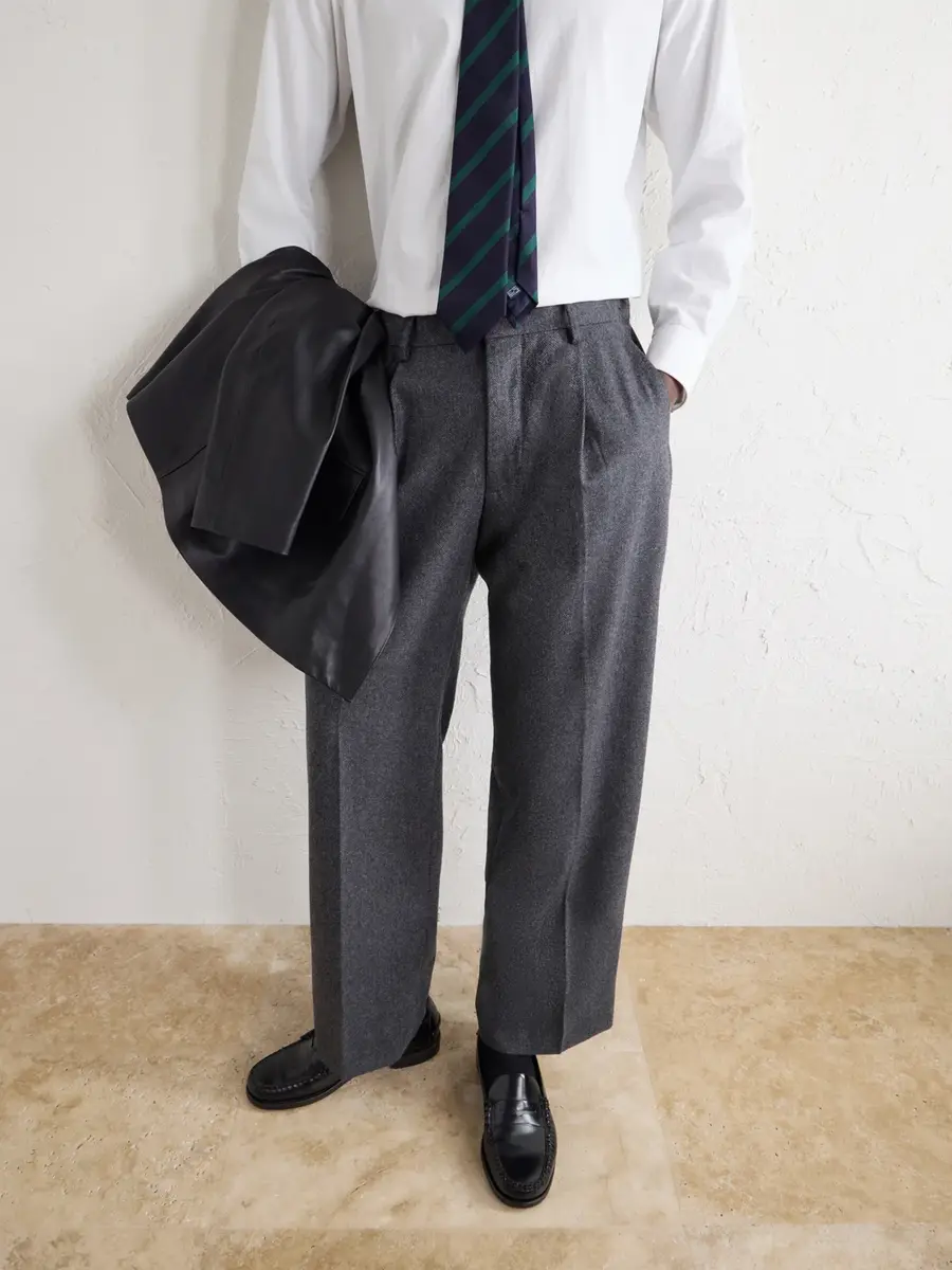 NN07 Kay 10073 Straight-Leg Pleated Herringbone Wool-Blend Trousers - Men | Thumbnail 5