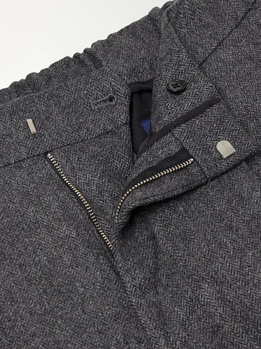 NN07 Kay 10073 Straight-Leg Pleated Herringbone Wool-Blend Trousers - Men | Thumbnail 6
