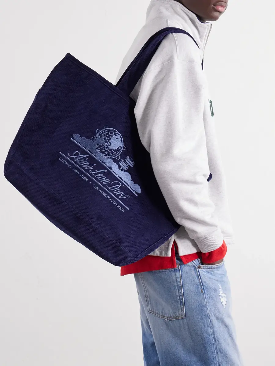 Aimé Leon Dore Logo-Embroidered Cotton-Corduroy Tote - Men | Thumbnail 3