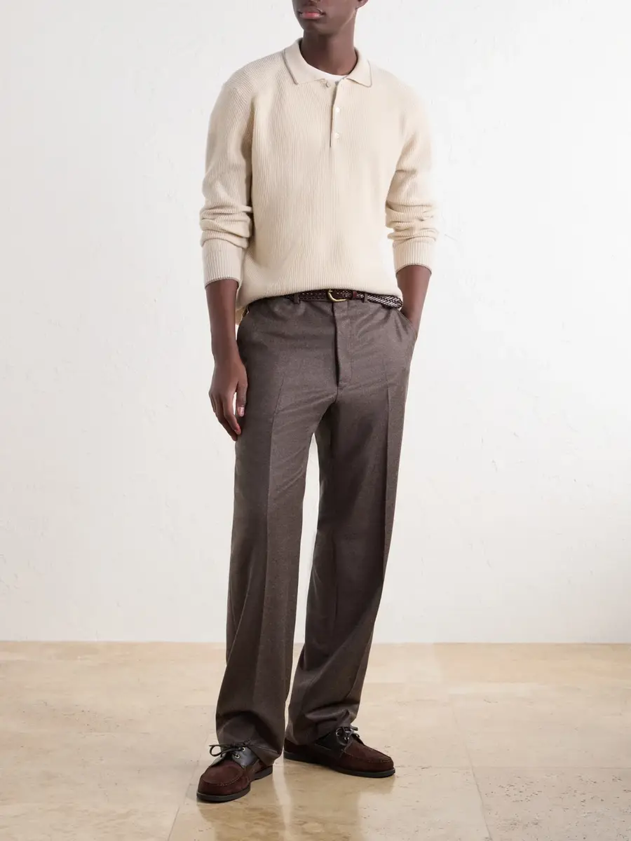 Altea Ribbed Virgin Wool Polo Shirt - Men | Thumbnail 2 Altea Ribbed Virgin Wool Polo Shirt - Men | Thumbnail 2