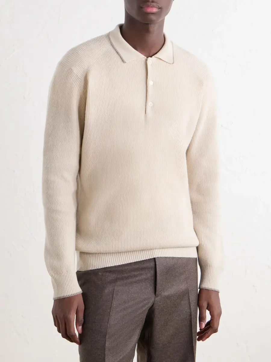 Altea Ribbed Virgin Wool Polo Shirt - Men | Thumbnail 3 Altea Ribbed Virgin Wool Polo Shirt - Men | Thumbnail 3