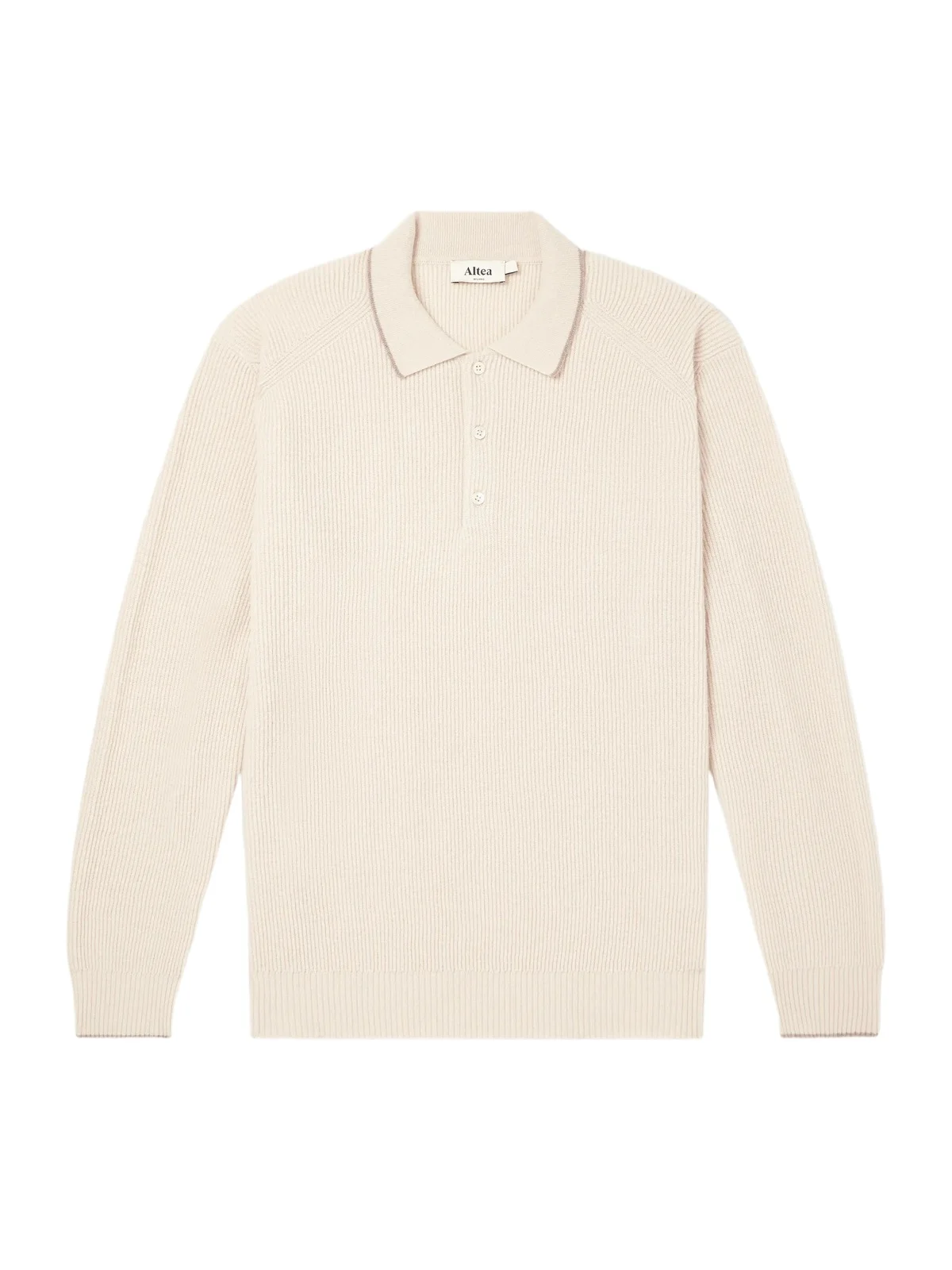 Altea Ribbed Virgin Wool Polo Shirt - Men