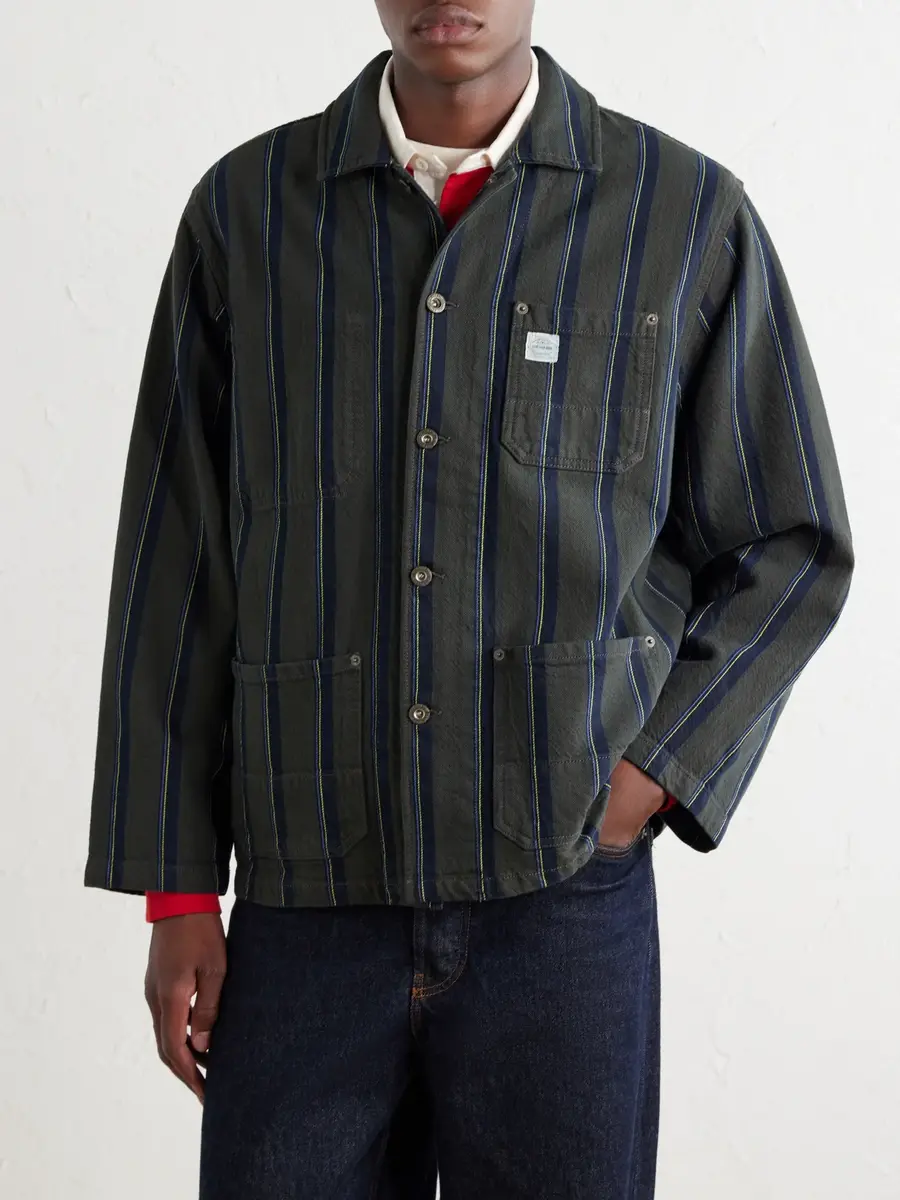 Aimé Leon Dore Logo-Appliquéd Striped Denim Jacket - Men | Thumbnail 3 Aimé Leon Dore Logo-Appliquéd Striped Denim Jacket - Men | Thumbnail 3