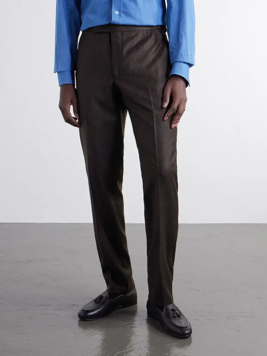Thom Sweeney Tapered Wool and Cashmere-Blend Flannel Suit Trousers - Men | Thumbnail 3