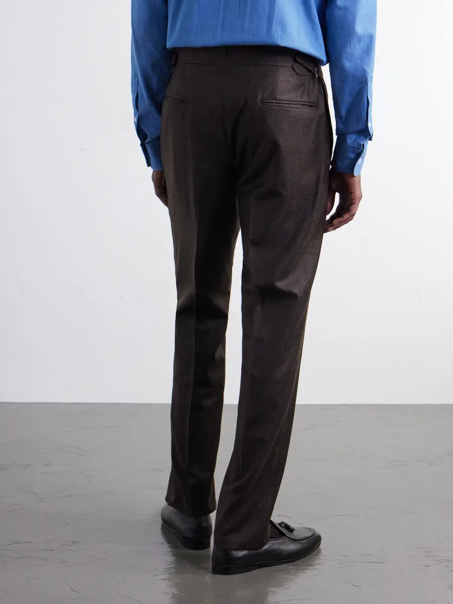 Thom Sweeney Tapered Wool and Cashmere-Blend Flannel Suit Trousers - Men | Thumbnail 4