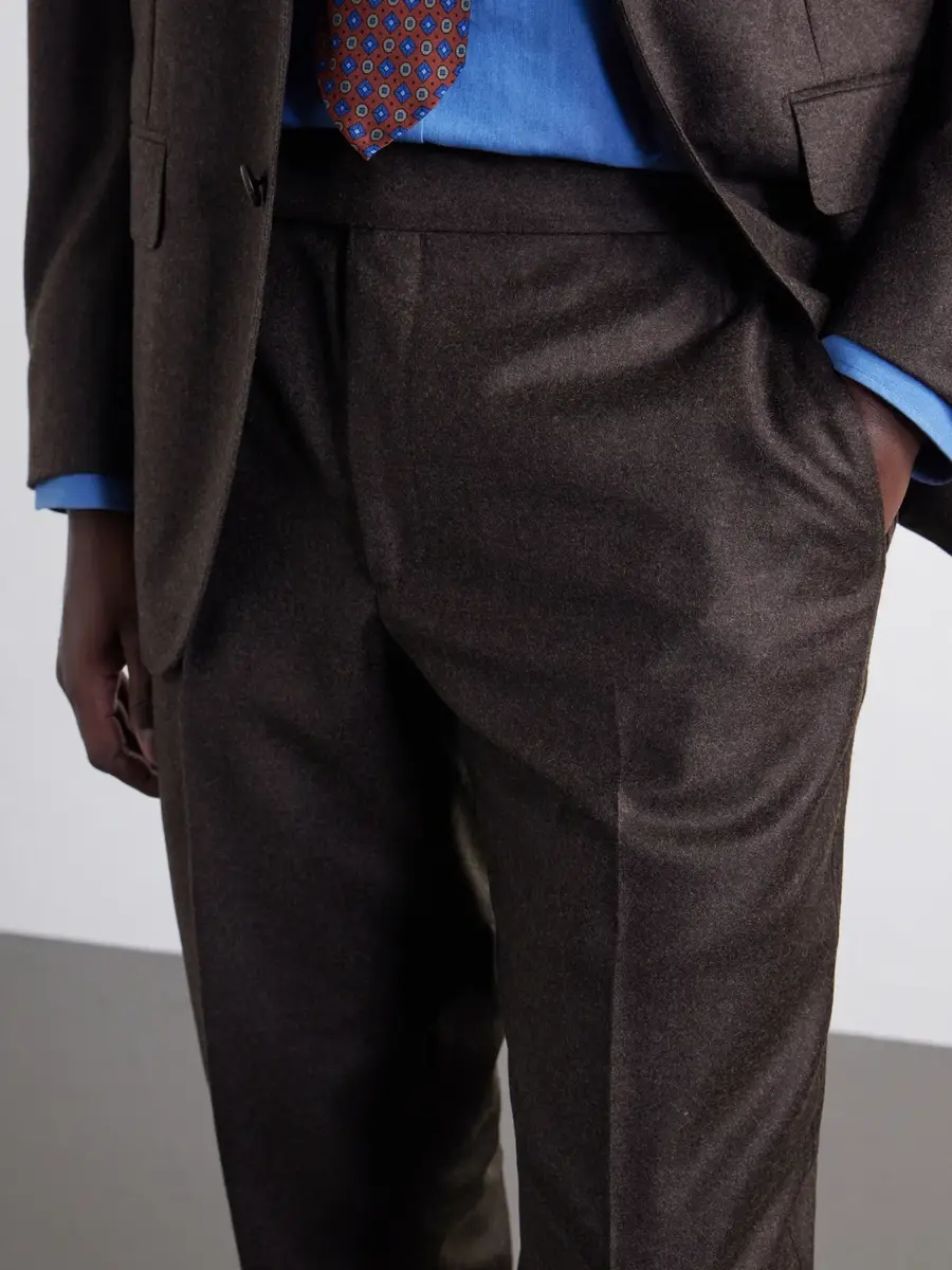 Thom Sweeney Tapered Wool and Cashmere-Blend Flannel Suit Trousers - Men | Thumbnail 5