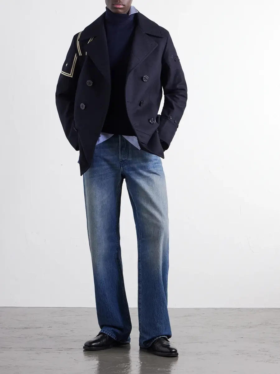 Junya Watanabe Double-Breasted Appliquéd Wool-Blend Felt Coat - Men | Thumbnail 2