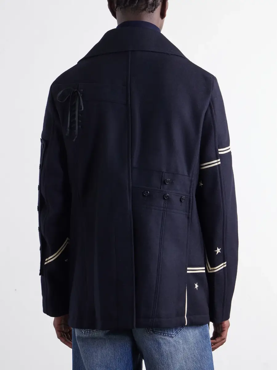Junya Watanabe Double-Breasted Appliquéd Wool-Blend Felt Coat - Men | Thumbnail 4