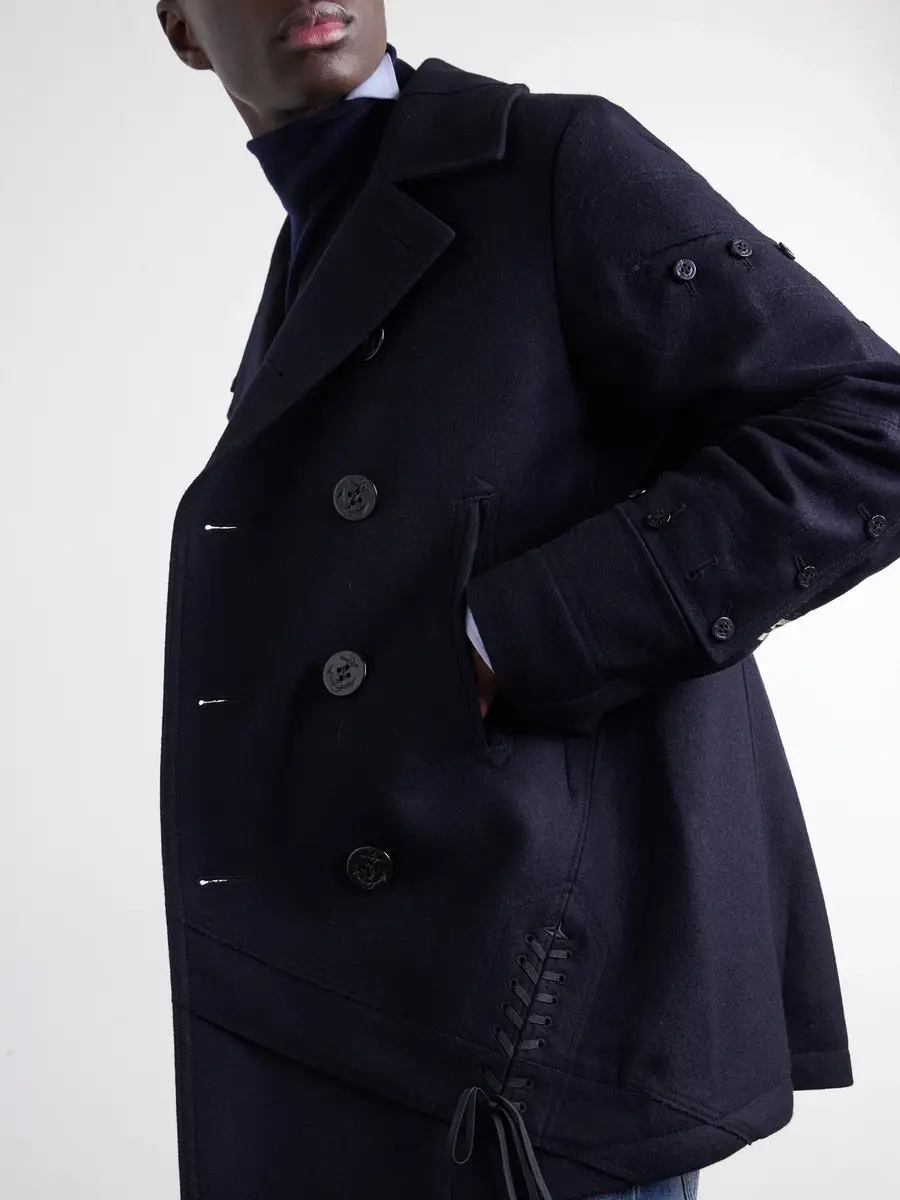 Junya Watanabe Double-Breasted Appliquéd Wool-Blend Felt Coat - Men | Thumbnail 5