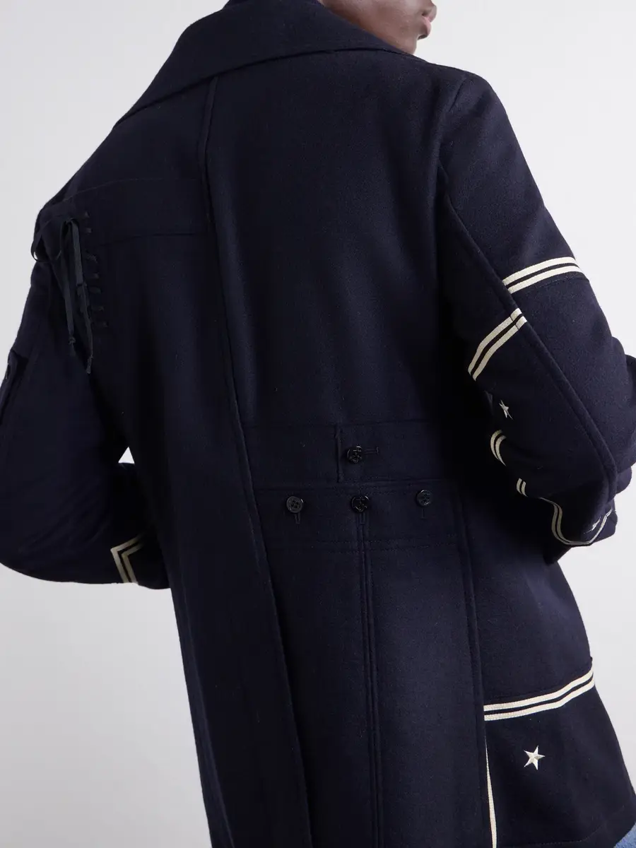 Junya Watanabe Double-Breasted Appliquéd Wool-Blend Felt Coat - Men | Thumbnail 6