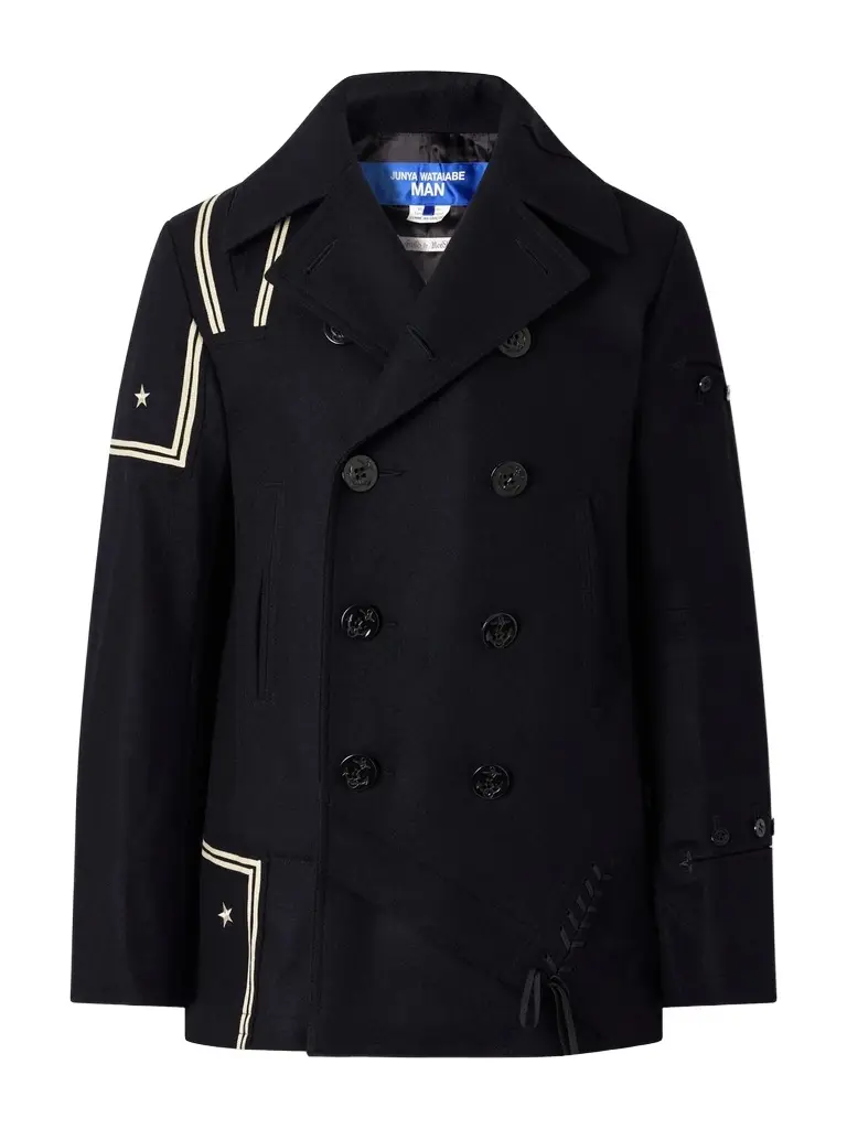 Junya Watanabe Double-Breasted Appliquéd Wool-Blend Felt Coat - Men
