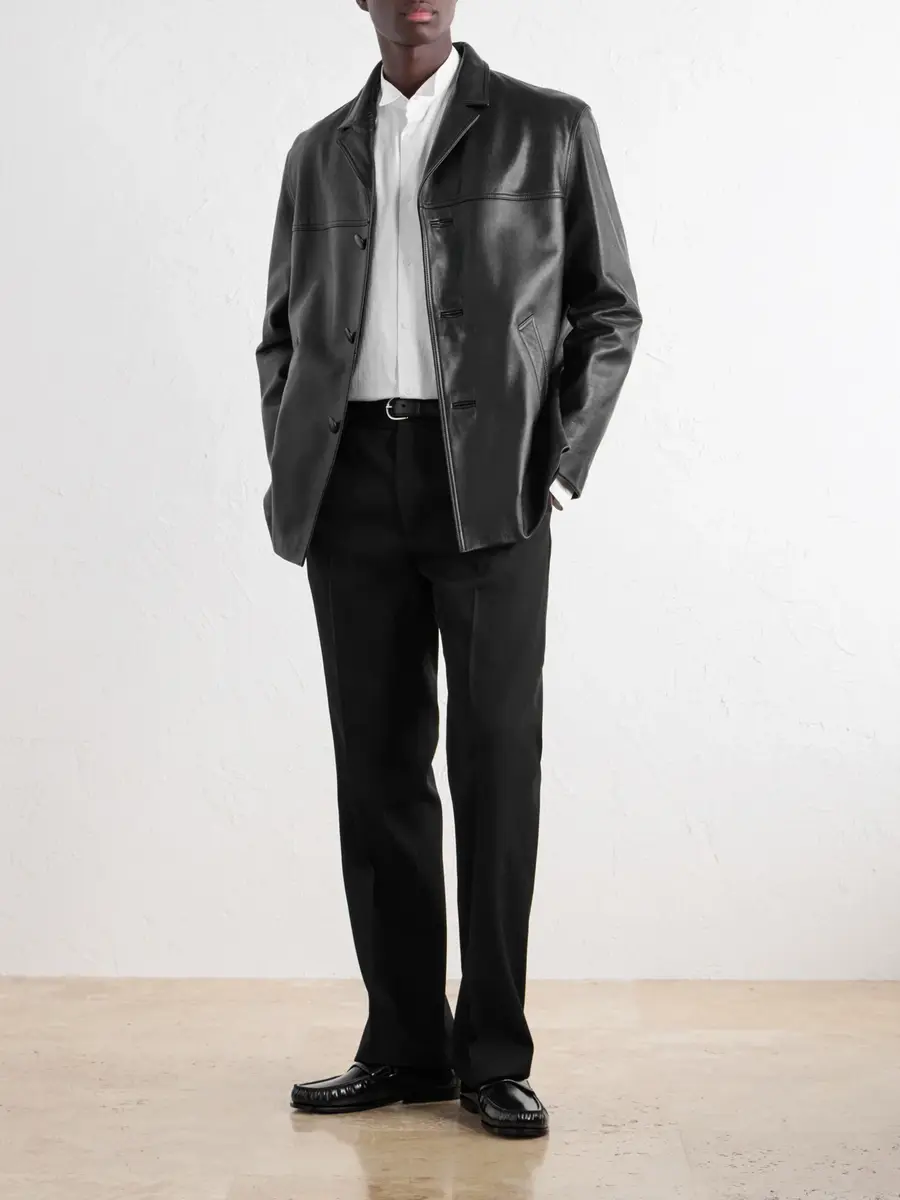 TOTEME Panelled Full-Grain Leather Jacket - Men | Thumbnail 2