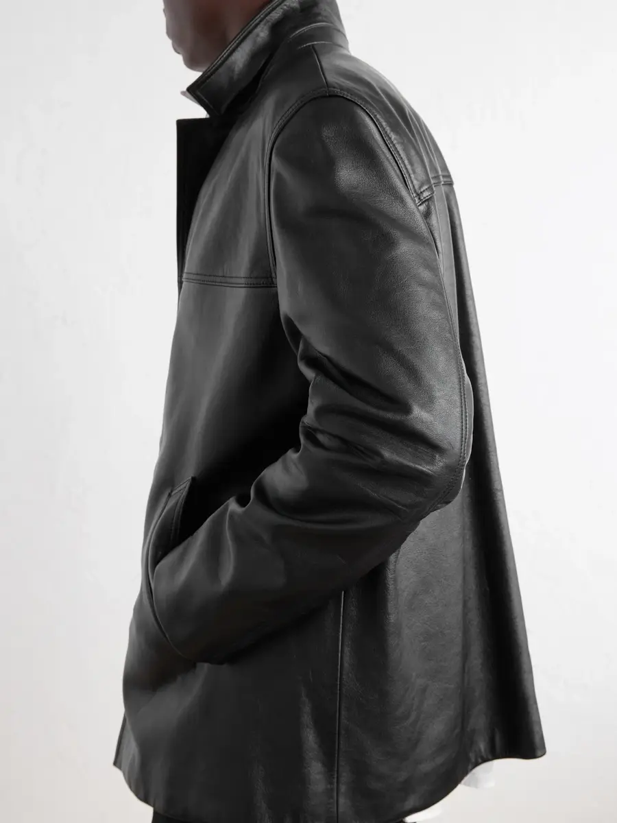 TOTEME Panelled Full-Grain Leather Jacket - Men | Thumbnail 5
