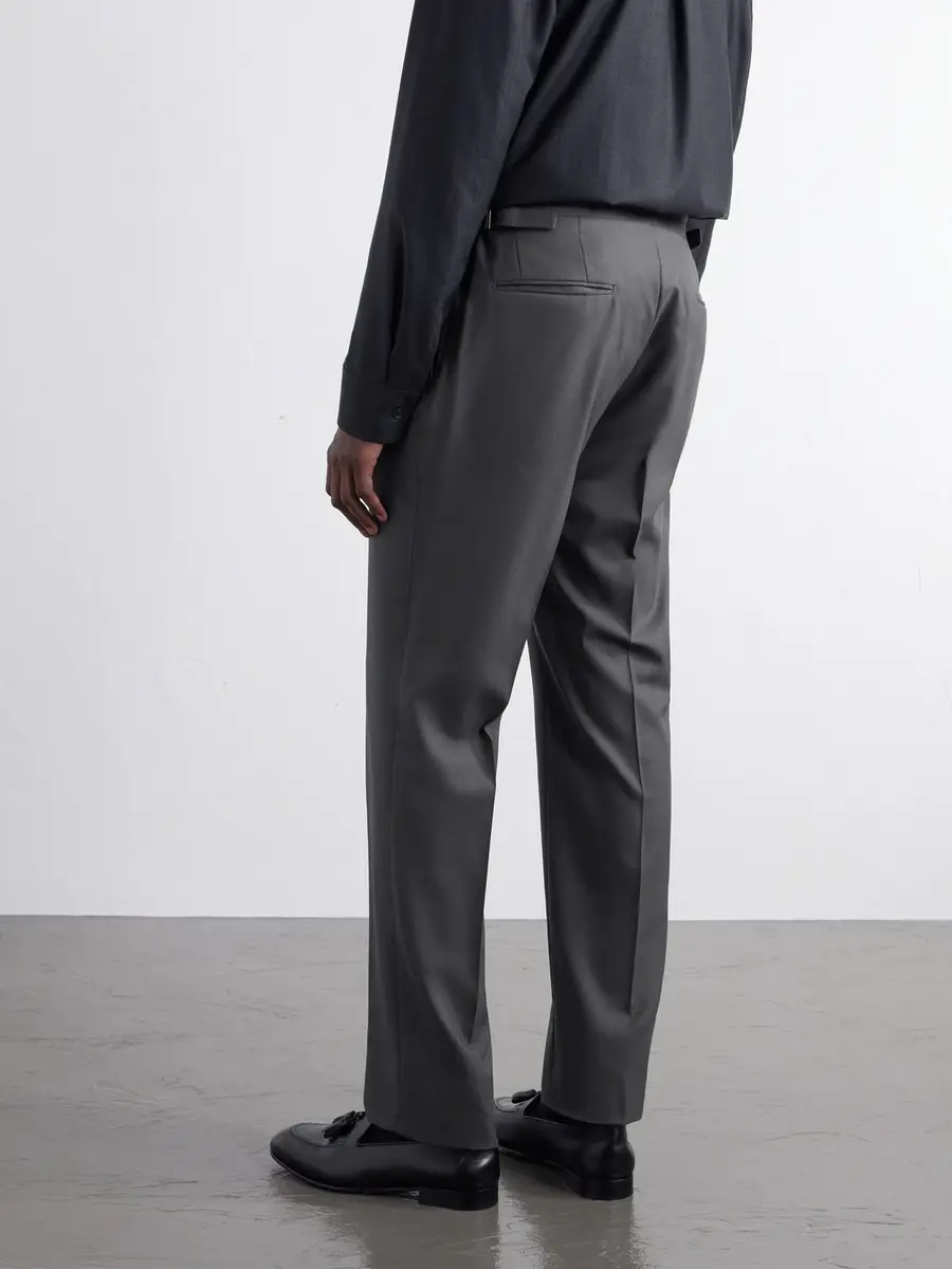 Thom Sweeney Tapered Pleated Wool-Twill Suit Trousers - Men | Thumbnail 4
