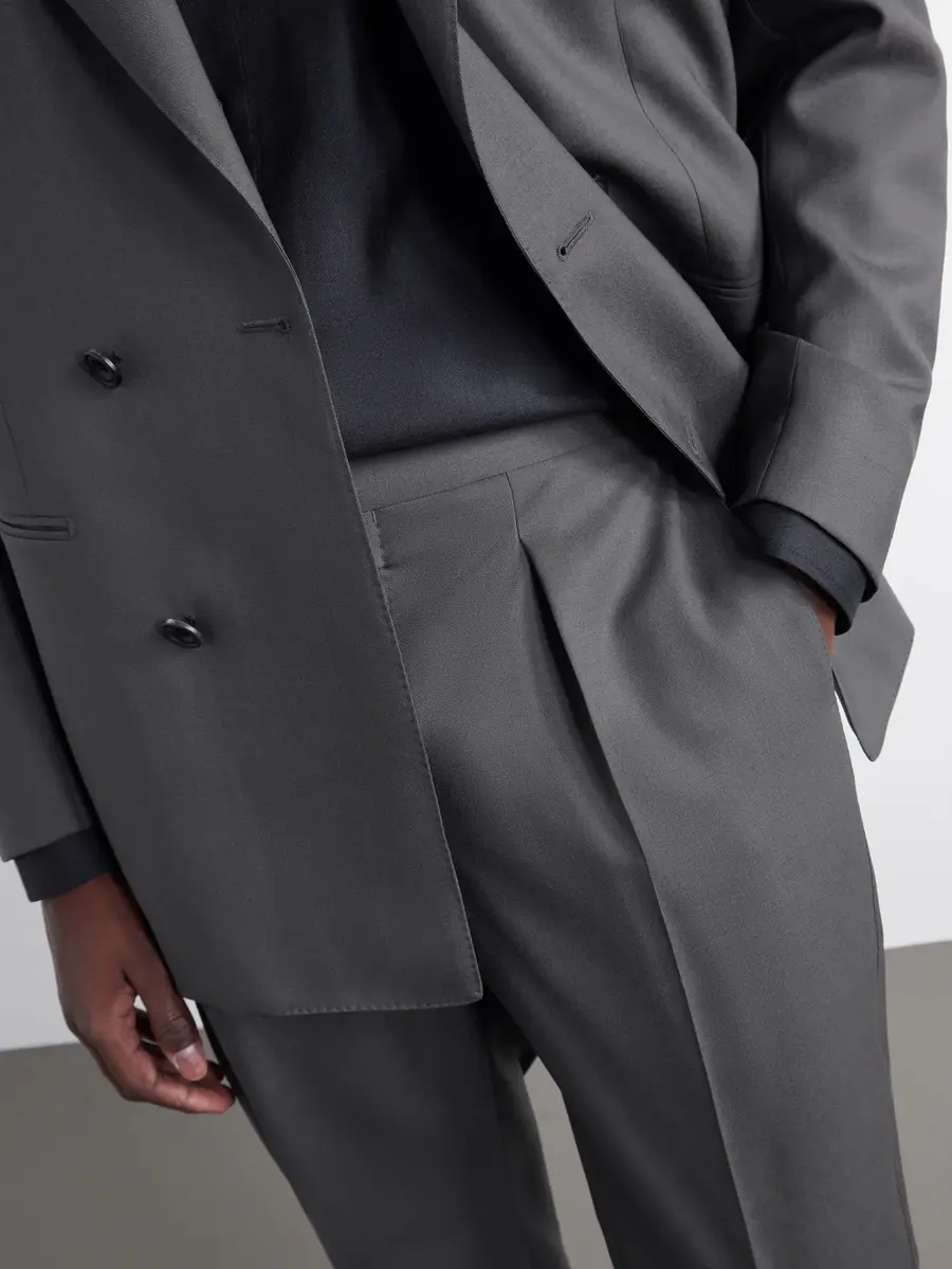 Thom Sweeney Tapered Pleated Wool-Twill Suit Trousers - Men | Thumbnail 5
