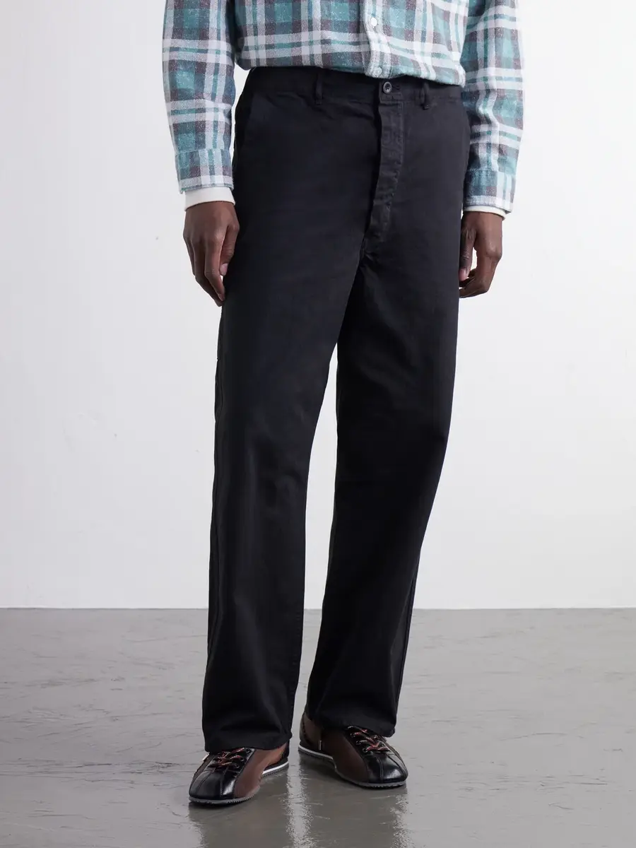 OrSlow Straight-Leg Woven Herringbone Cotton Trousers - Men | Thumbnail 3 OrSlow Straight-Leg Woven Herringbone Cotton Trousers - Men | Thumbnail 3