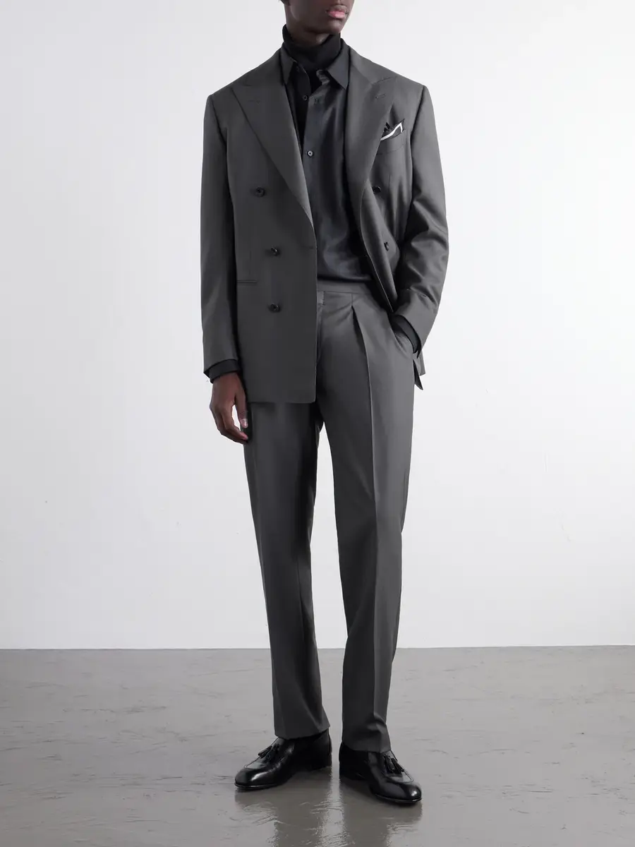 Thom Sweeney Double-Breasted Wool-Twill Suit Jacket - Men | Thumbnail 2