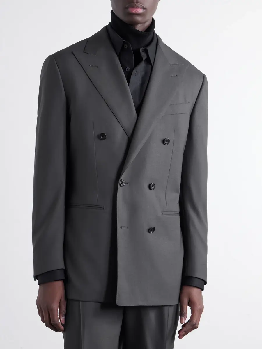 Thom Sweeney Double-Breasted Wool-Twill Suit Jacket - Men | Thumbnail 3