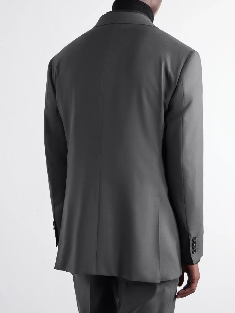 Thom Sweeney Double-Breasted Wool-Twill Suit Jacket - Men | Thumbnail 4