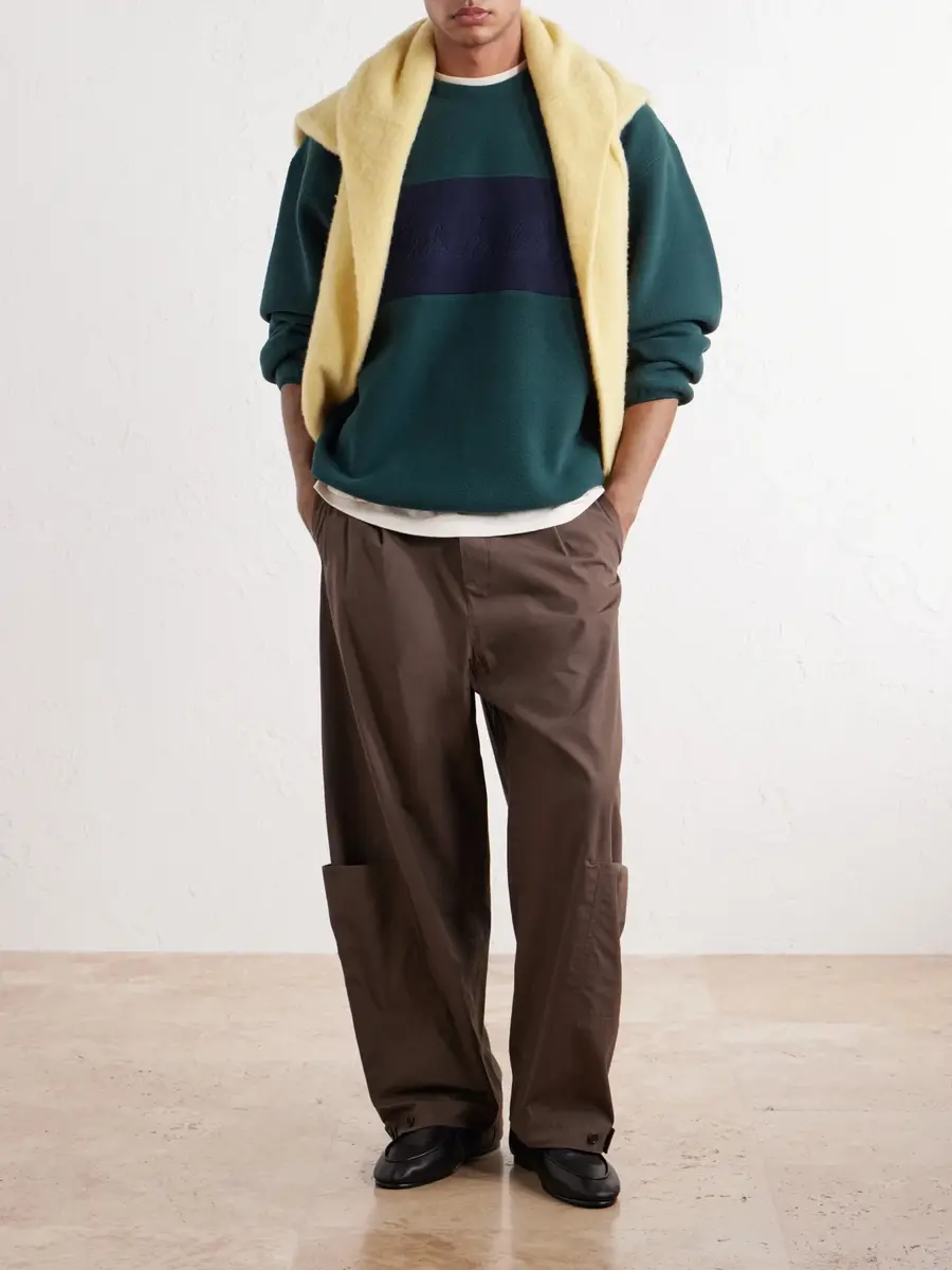 Aimé Leon Dore Logo-Embroidered Two-Tone Fleece Sweatshirt - Men | Thumbnail 2 Aimé Leon Dore Logo-Embroidered Two-Tone Fleece Sweatshirt - Men | Thumbnail 2