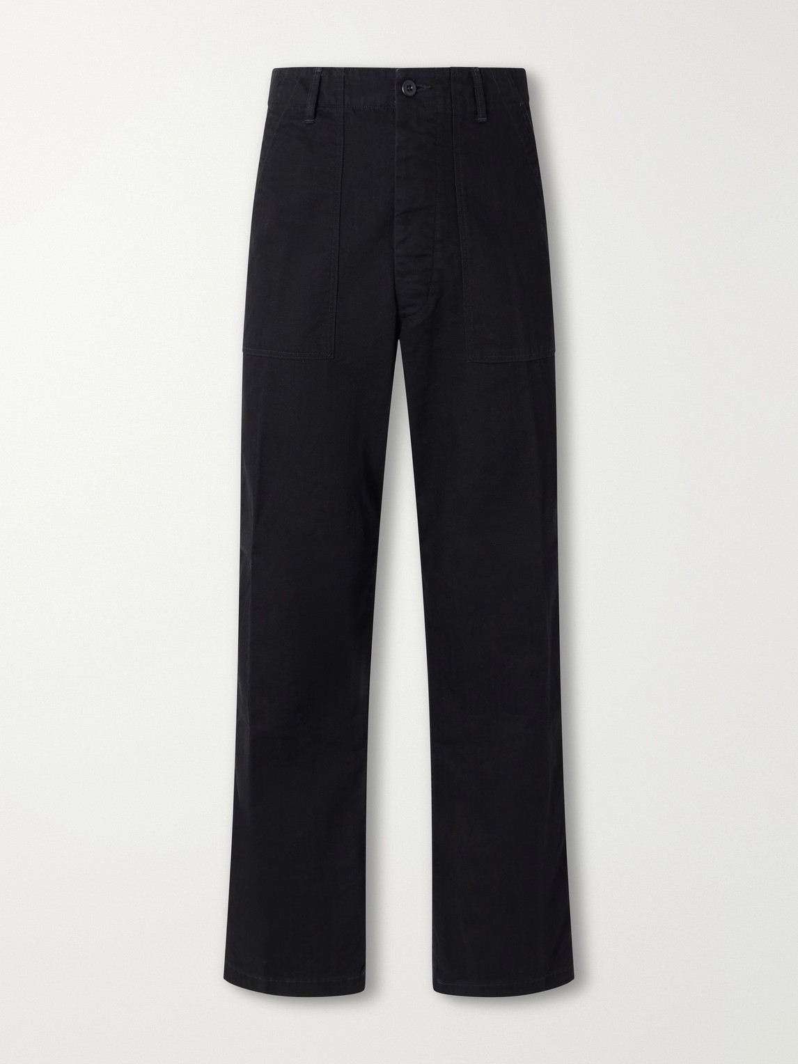 Straight-Leg Herringbone Cotton Trousers - Men Straight-Leg Herringbone Cotton Trousers - Men