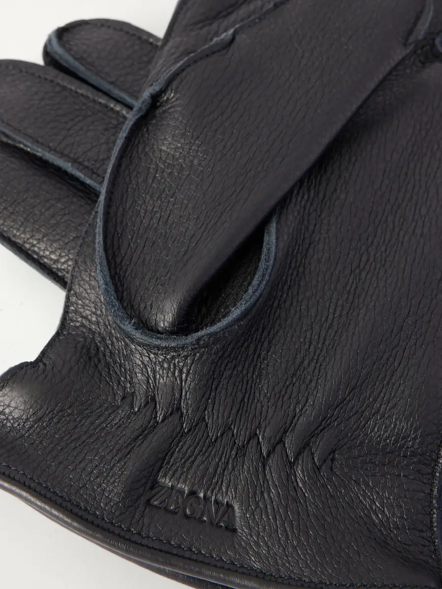 Zegna Logo-Embossed Full-Grain Leather Gloves - Men | Thumbnail 2 Zegna Logo-Embossed Full-Grain Leather Gloves - Men | Thumbnail 2