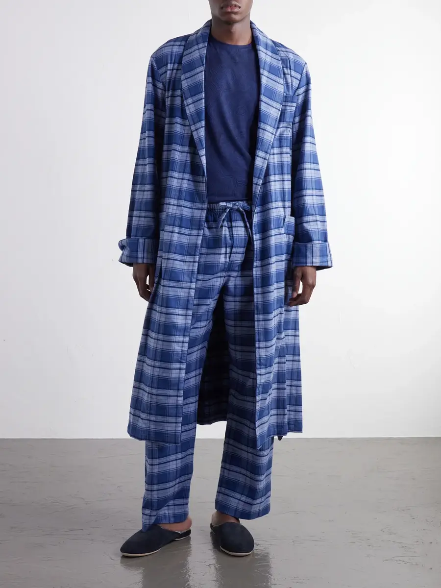 Derek Rose Kelburn Straight-Leg Checked Brushed Cotton-Flannel Pyjama Trousers - Men | Thumbnail 2 Derek Rose Kelburn Straight-Leg Checked Brushed Cotton-Flannel Pyjama Trousers - Men | Thumbnail 2