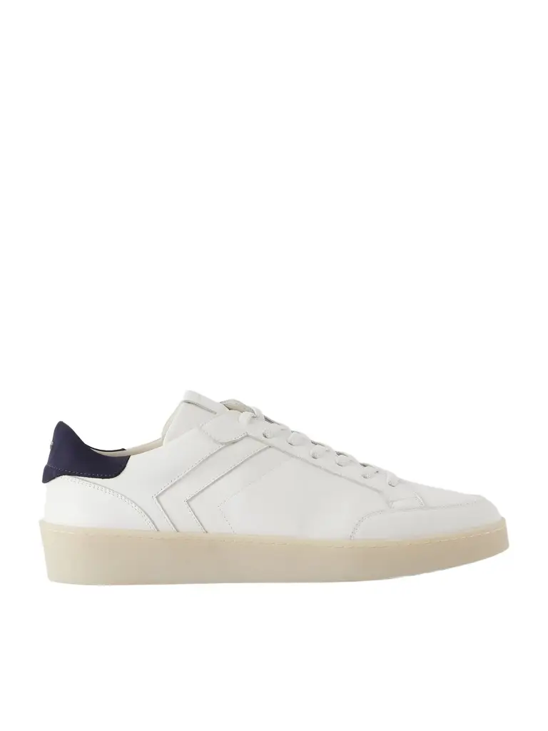 Canali Nuvola Nubuck-Trimmed Leather Sneakers - Men