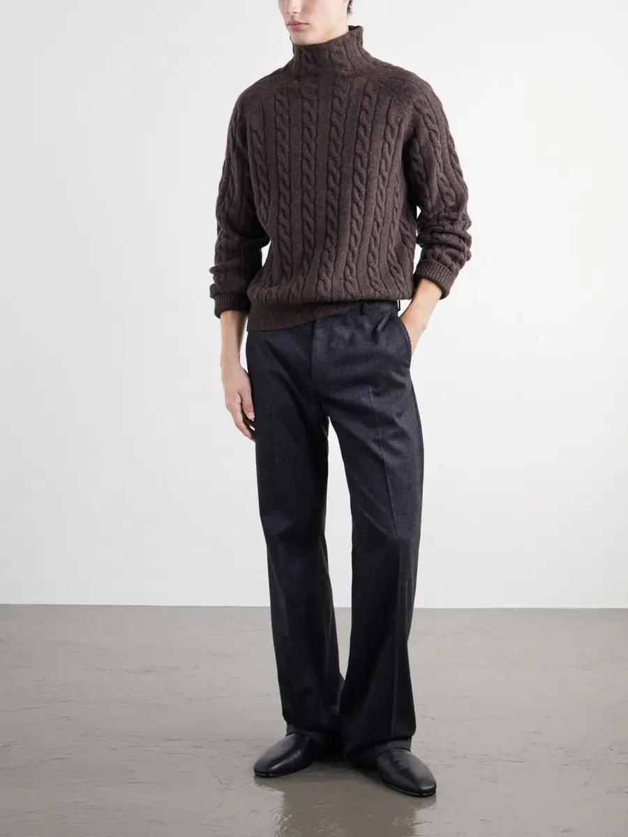 TOTEME Cable-Knit Wool Rollneck Sweater - Men | Thumbnail 2