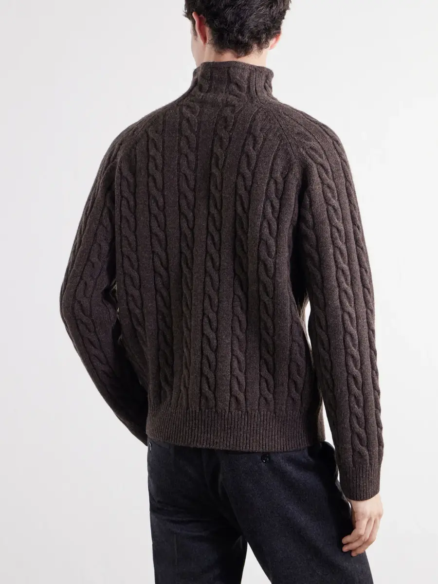 TOTEME Cable-Knit Wool Rollneck Sweater - Men | Thumbnail 4