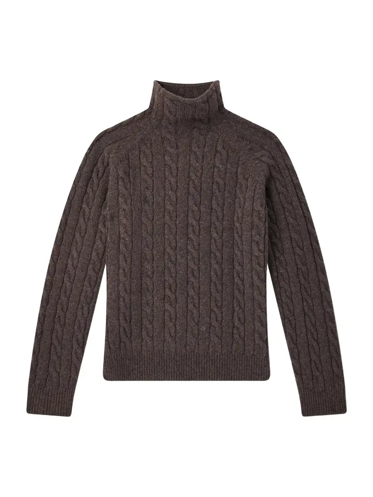 TOTEME Cable-Knit Wool Rollneck Sweater - Men